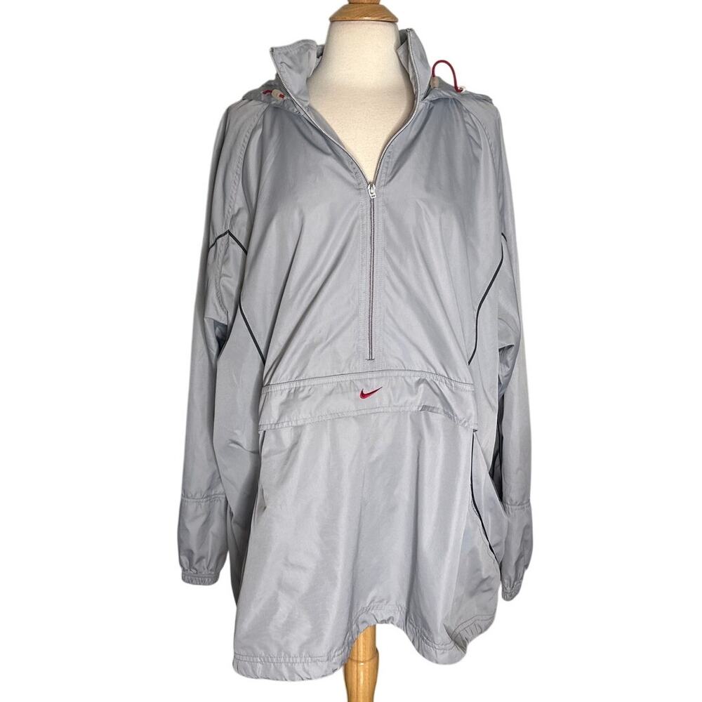 Nike Light Gray Windbreaker Pullover with Maroon Swoosh